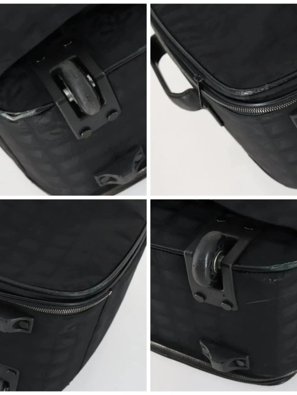 CHANEL New Travel Line Suitcase Nylon Black CC Auth bs31796